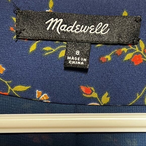 New Madewell Amaranth Wrap Dress in Moonless Floral Sz 8 - Picture 8 of 8